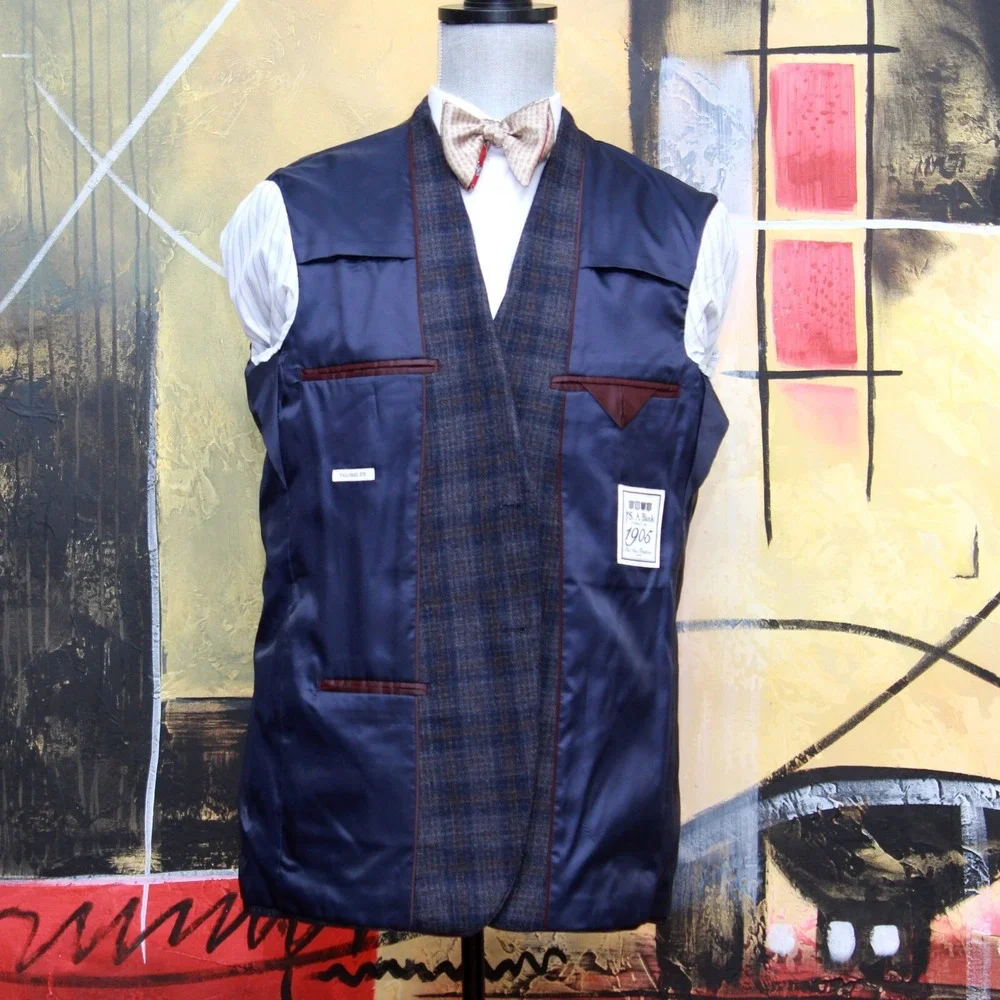 46R JOS A BANK‎ 1905 Men's Blazer SportCoat Jacket Check Wool C080680